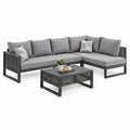 3-teiliges Gartenlounge-Set in Anthrazit und Grau, 250 × 190 cm