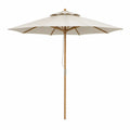 Achteckiger Mittelmastschirm Ø 300 cm, Höhe 260 cm, Creme/Naturbraun
