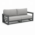 2-Sitzer-Gartensofa 150 × 75 × 65 cm aus Aluminium mit Polyesterkissen in Hellgrau und Anthrazit